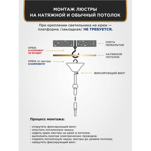 Люстра с подвесками 5 ламп S1297-5 Петрасвет